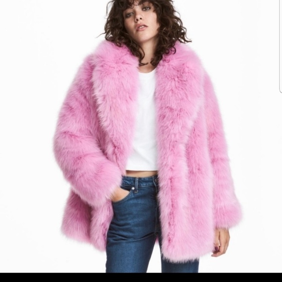 H\u0026M | Other | Hm Pink Fur Coat Fo Fur 